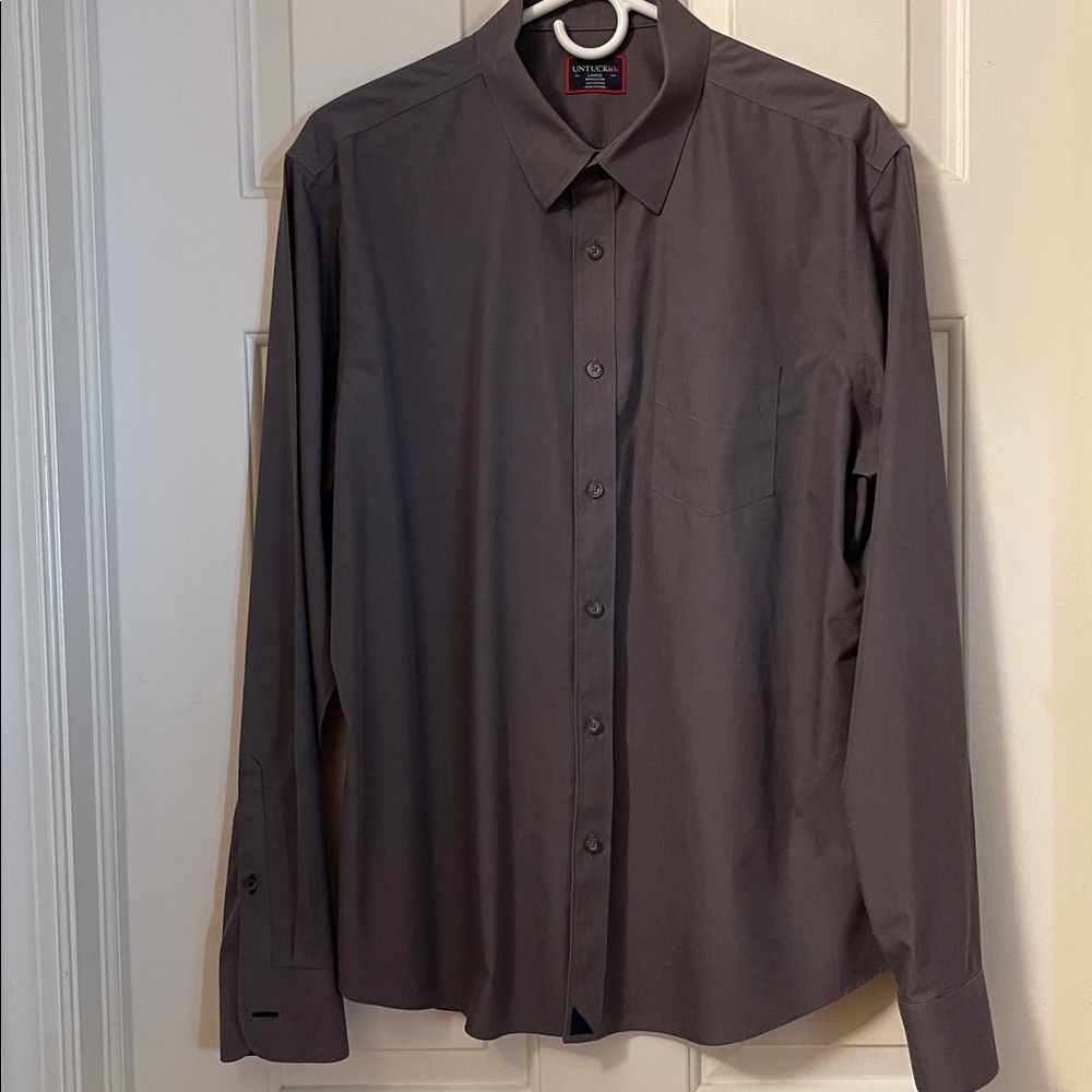 Untuckit Smoky Gray Long Sleeve Shirt